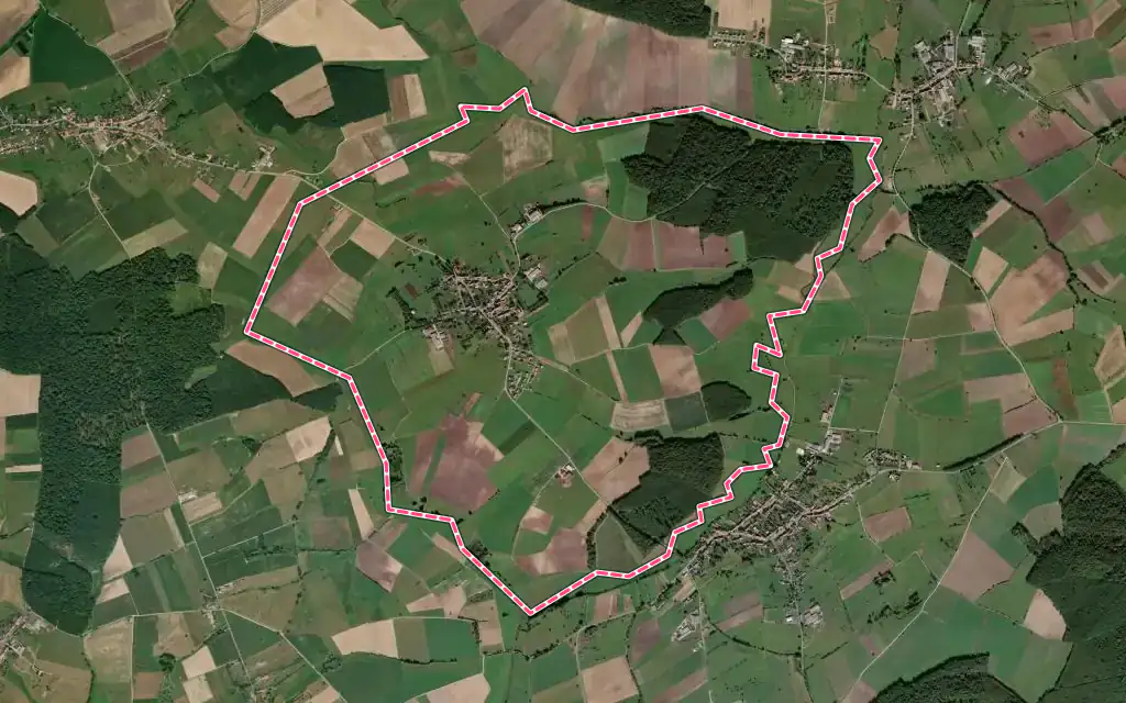 Vue satellite de Honskirch avec ses contours administratifs