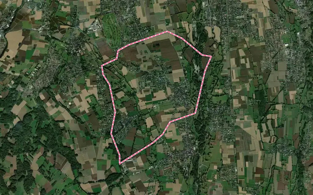 Vue satellite de Horgues avec ses contours administratifs