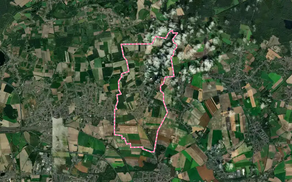 Vue satellite de Hornaing avec ses contours administratifs