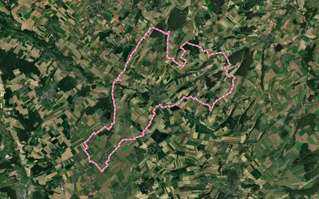 Vue satellite de Hornoy-le-Bourg avec ses contours administratifs