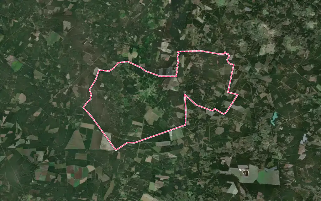 Vue satellite de Houeillès avec ses contours administratifs