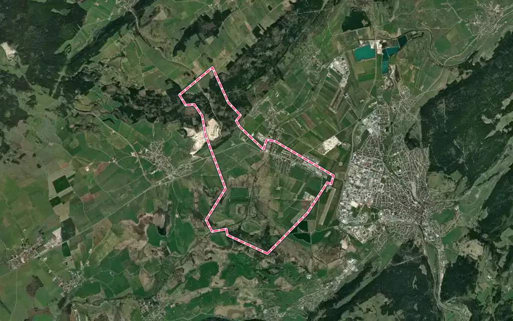 Vue satellite de Houtaud avec ses contours administratifs