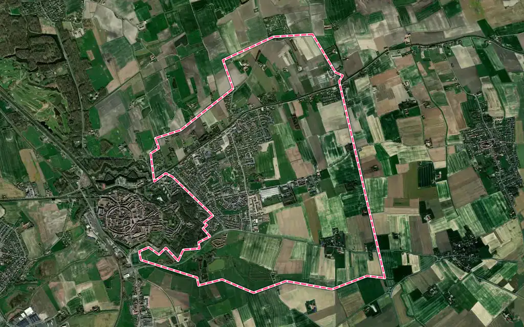 Vue satellite de Hoymille avec ses contours administratifs