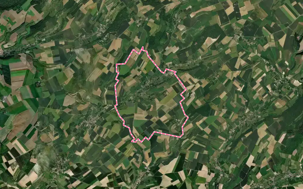 Vue satellite de Humbert avec ses contours administratifs