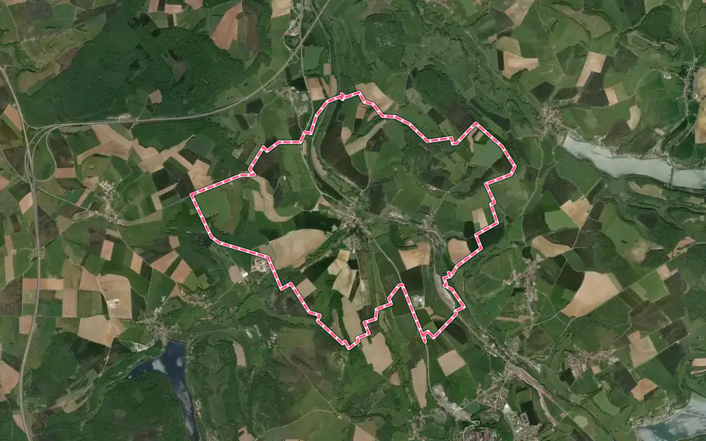 Vue satellite de Humes-Jorquenay avec ses contours administratifs