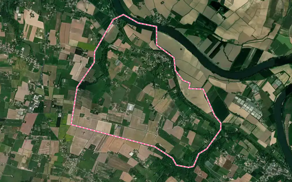 Vue satellite de Hure avec ses contours administratifs