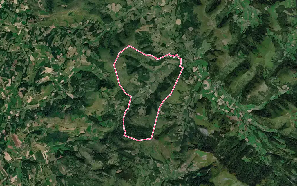 Vue satellite de Ibarrolle avec ses contours administratifs