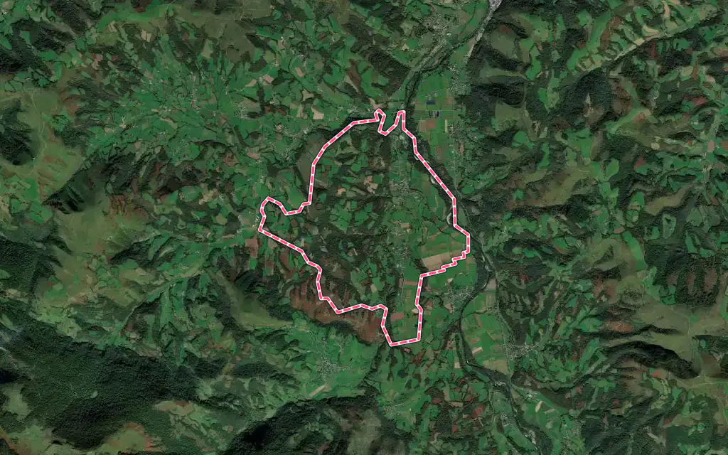 Vue satellite de Idaux-Mendy avec ses contours administratifs