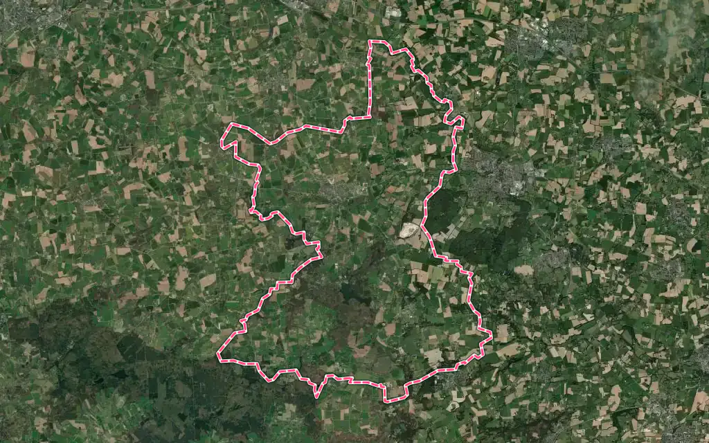 Vue satellite de Iffendic avec ses contours administratifs