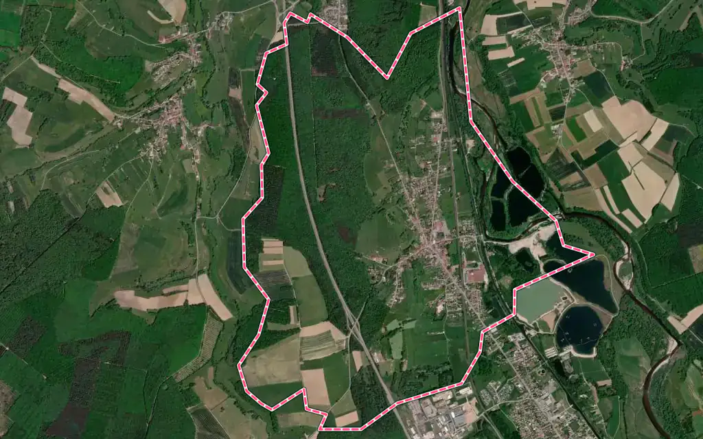 Vue satellite de Igney avec ses contours administratifs