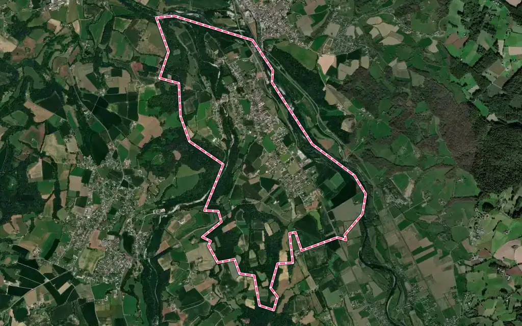 Vue satellite de Igon avec ses contours administratifs