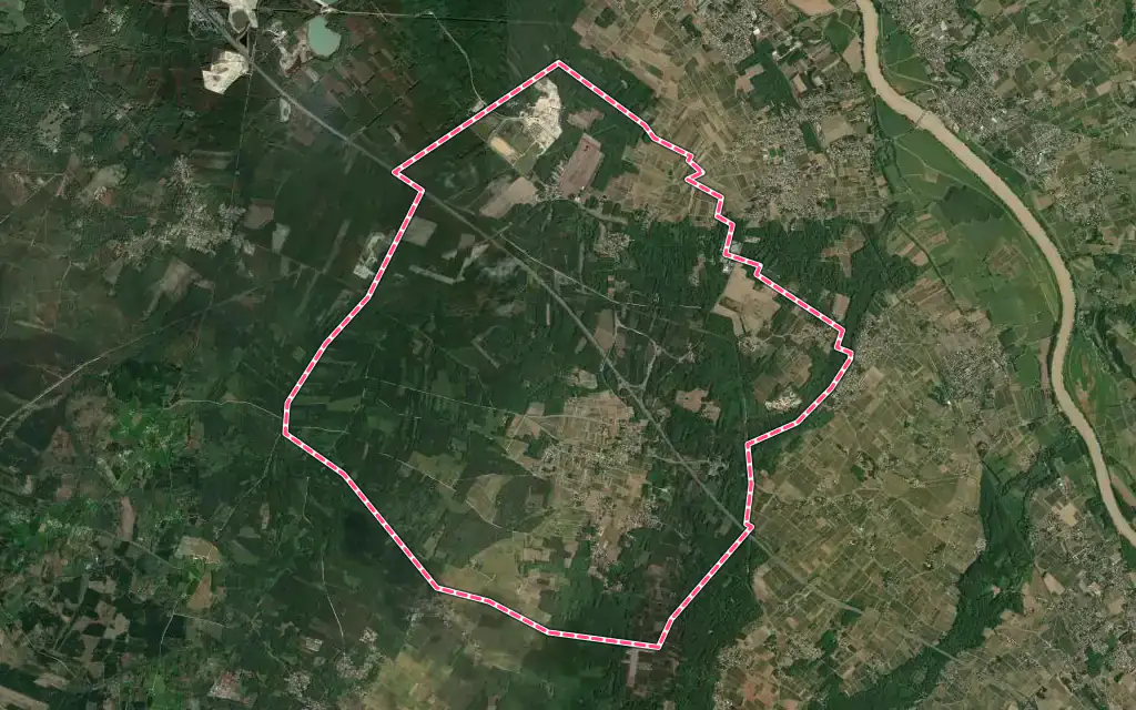 Vue satellite de Illats avec ses contours administratifs