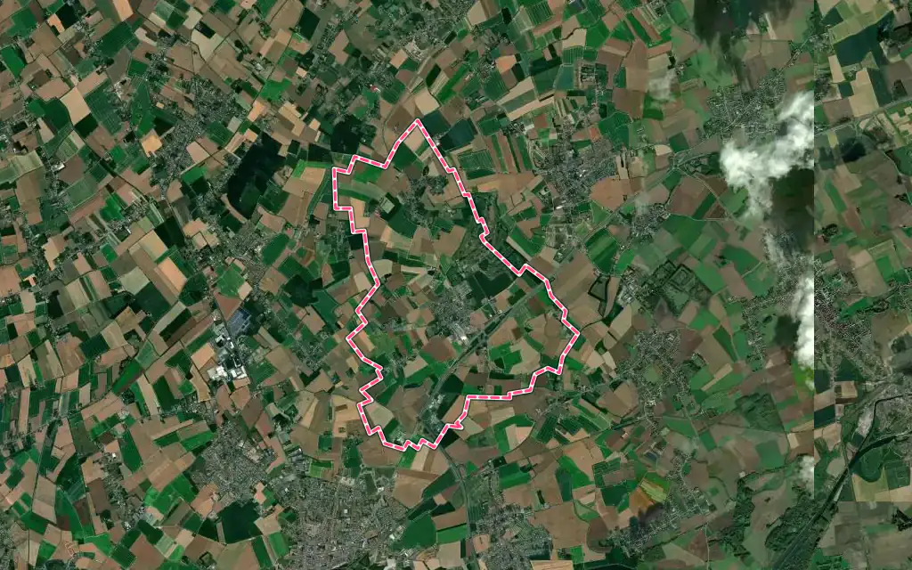 Vue satellite de Illies avec ses contours administratifs