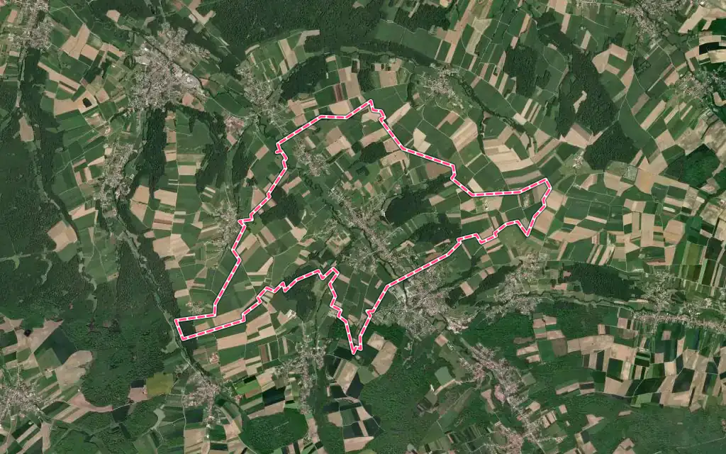 Vue satellite de Illtal avec ses contours administratifs