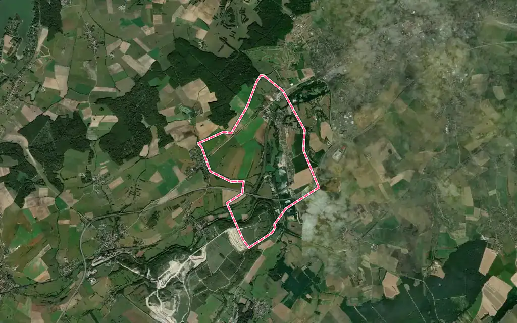 Vue satellite de Imling avec ses contours administratifs