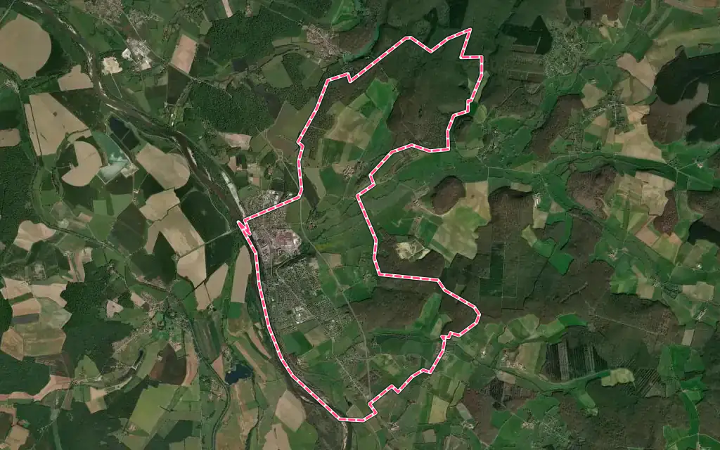 Vue satellite de Imphy avec ses contours administratifs