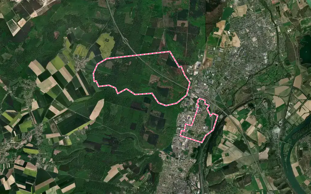 Vue satellite de Incarville avec ses contours administratifs