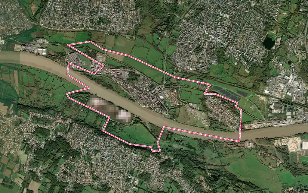 Vue satellite de Indre avec ses contours administratifs