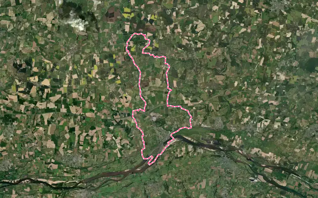 Vue satellite de Ingrandes-Le Fresne sur Loire avec ses contours administratifs