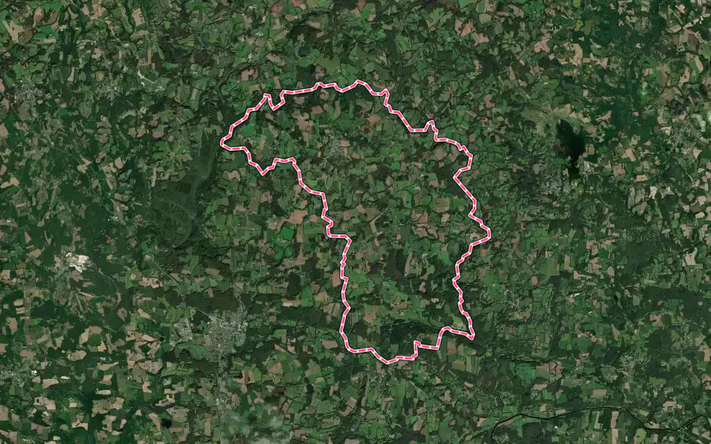 Vue satellite de Inguiniel avec ses contours administratifs