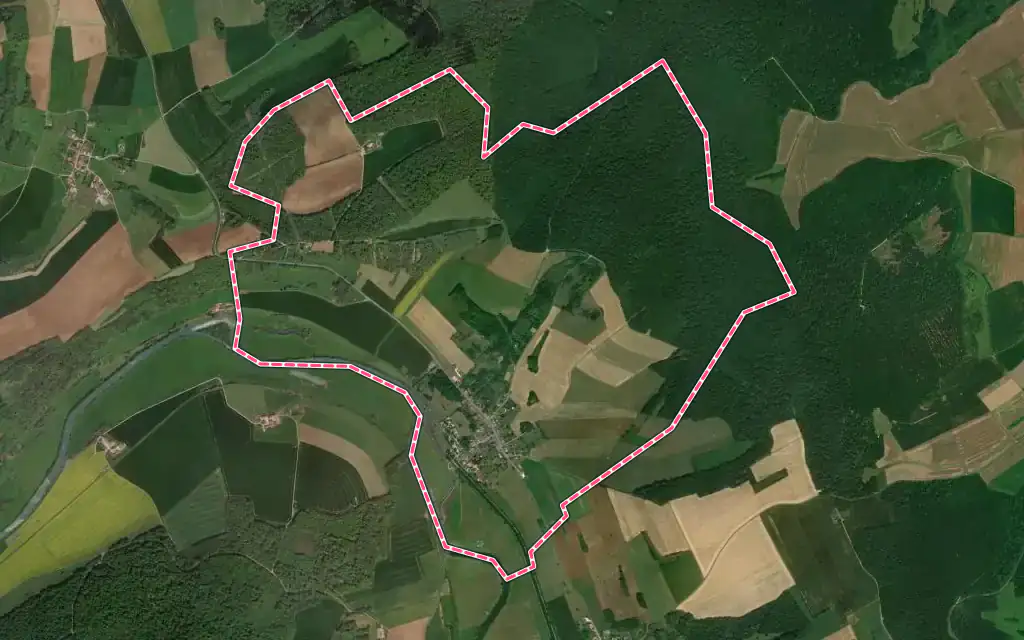Vue satellite de Inor avec ses contours administratifs