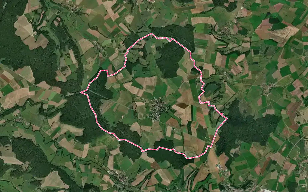 Vue satellite de Is-en-Bassigny avec ses contours administratifs