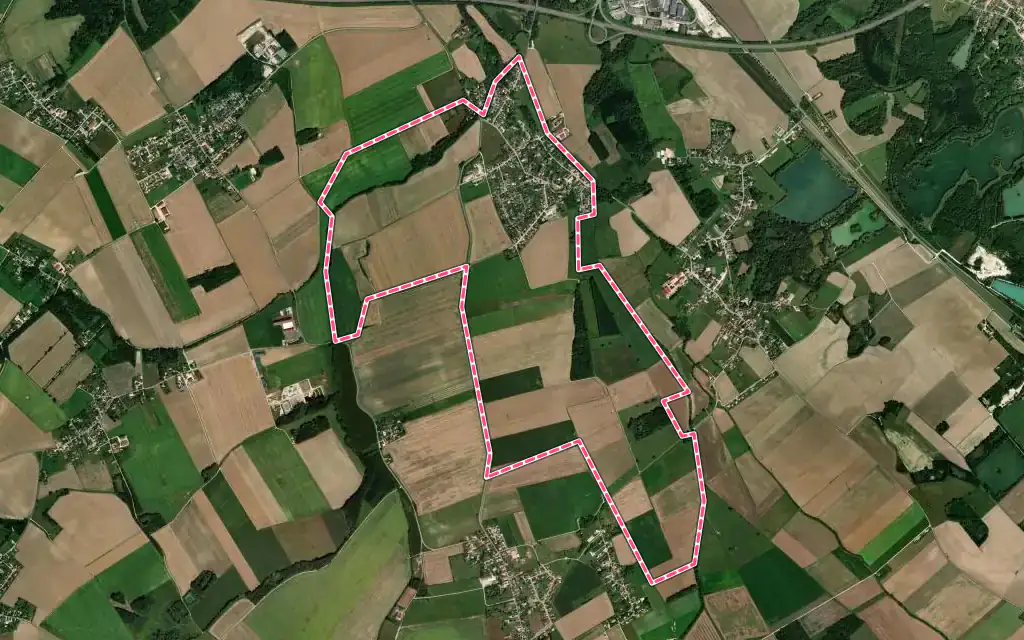 Vue satellite de Isle-Aumont avec ses contours administratifs