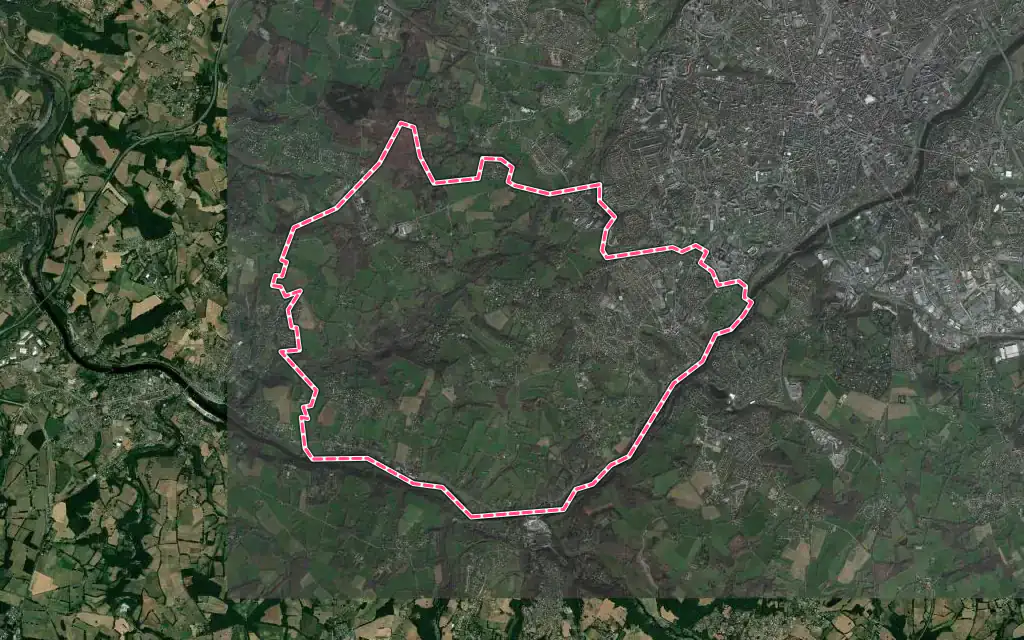 Vue satellite de Isle avec ses contours administratifs