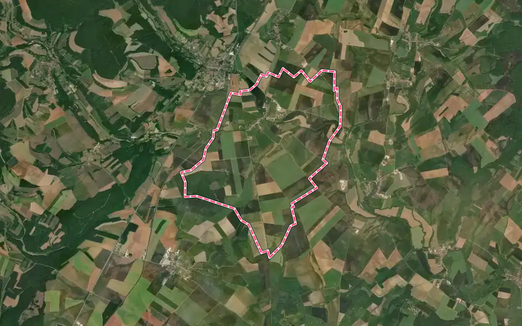 Vue satellite de Isômes avec ses contours administratifs