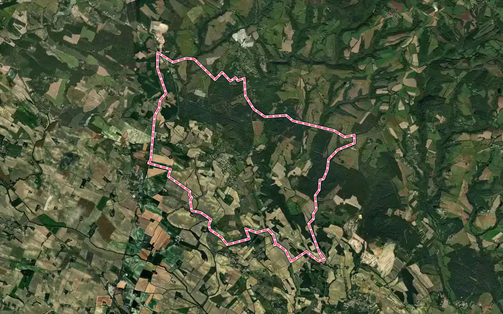 Vue satellite de Issel avec ses contours administratifs
