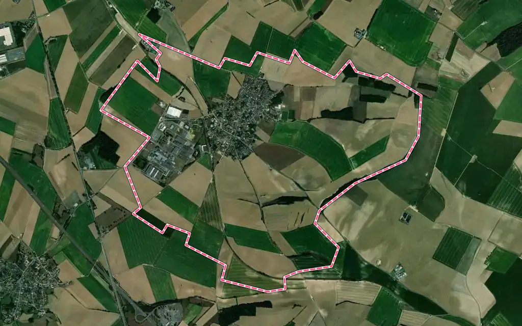 Vue satellite de Itancourt avec ses contours administratifs