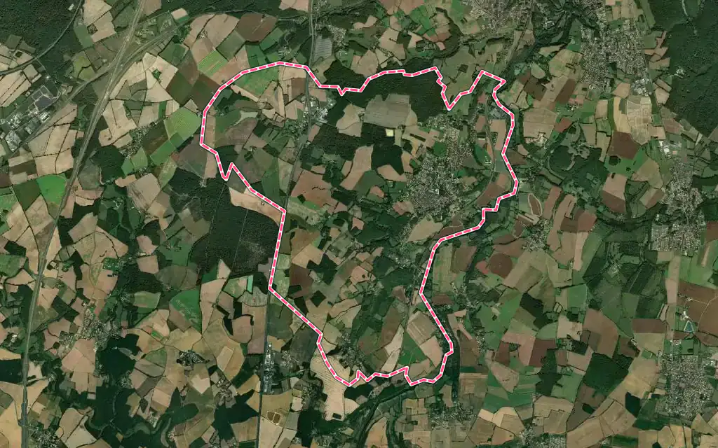 Vue satellite de Iteuil avec ses contours administratifs
