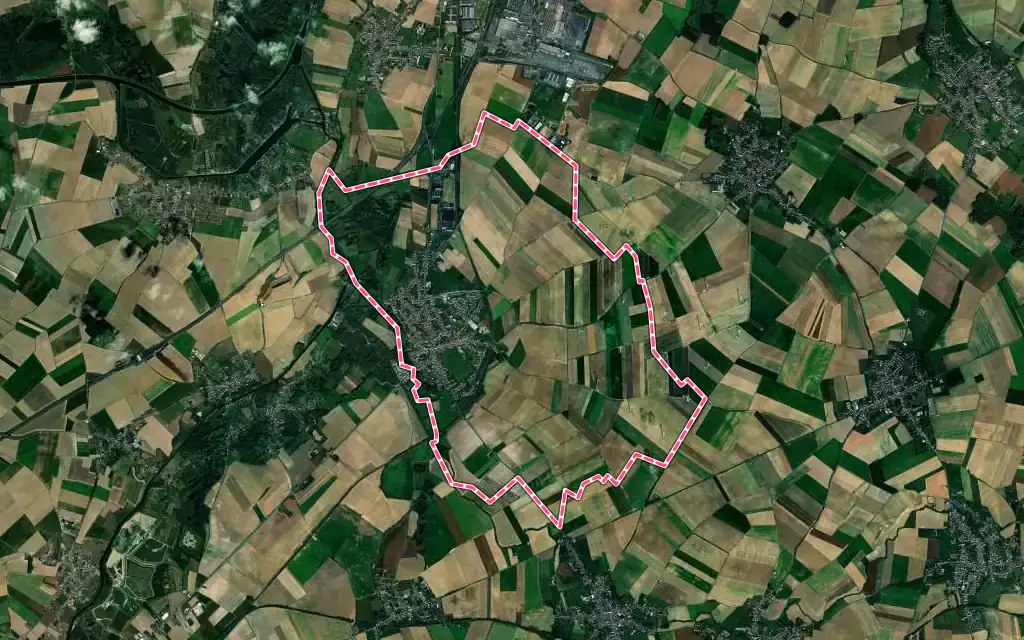 Vue satellite de Iwuy avec ses contours administratifs