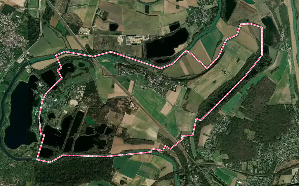 Vue satellite de Jablines avec ses contours administratifs