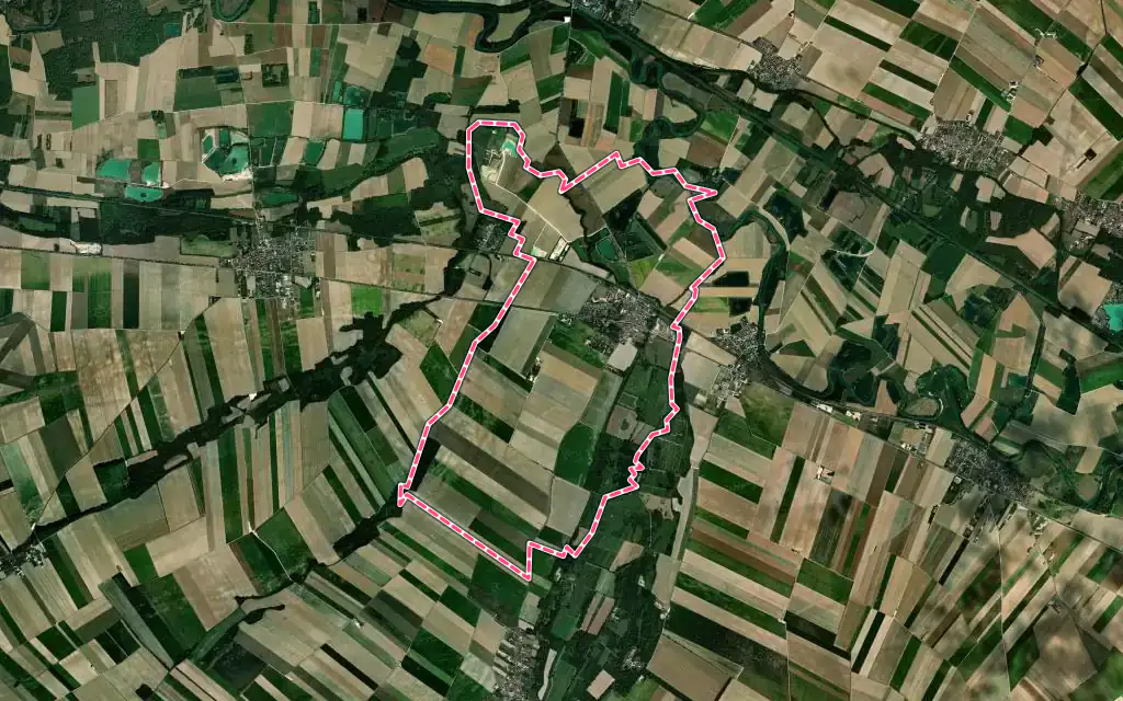 Vue satellite de Jâlons avec ses contours administratifs