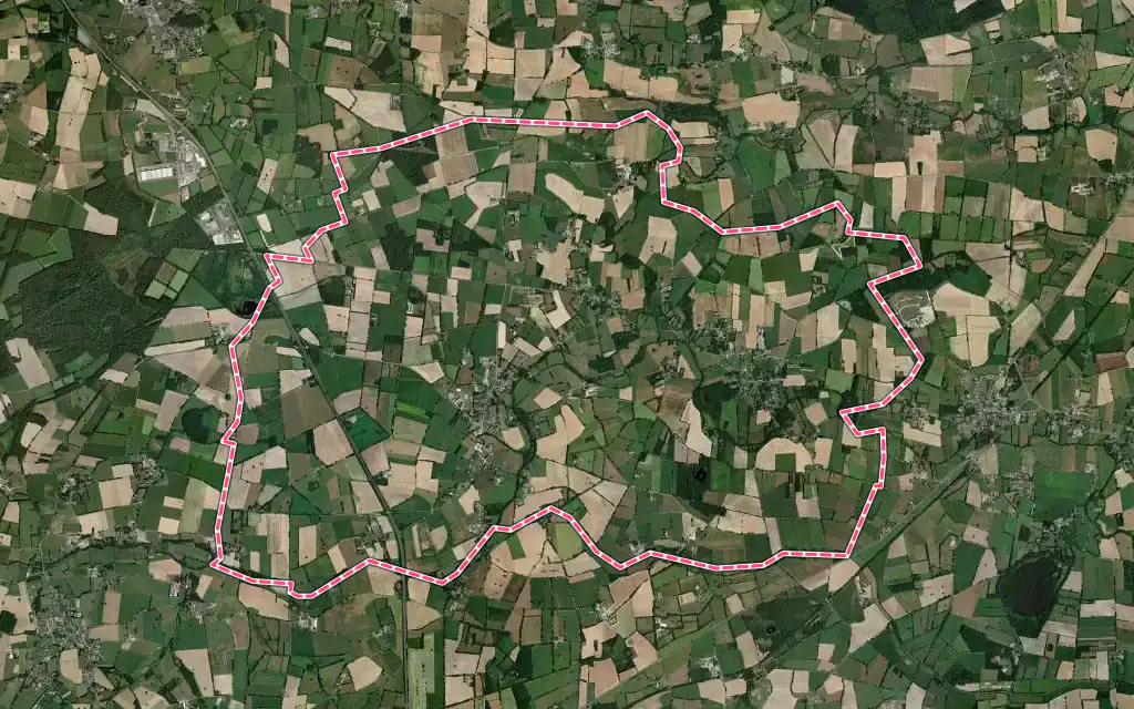 Vue satellite de Jans avec ses contours administratifs