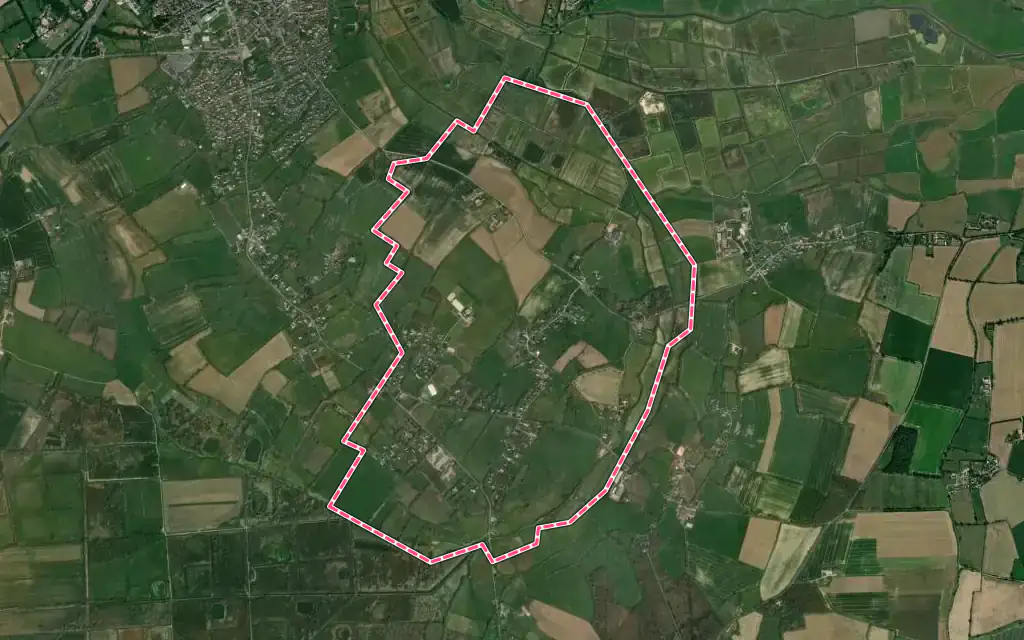 Vue satellite de Janville avec ses contours administratifs