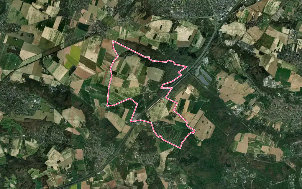Vue satellite de Janvry avec ses contours administratifs