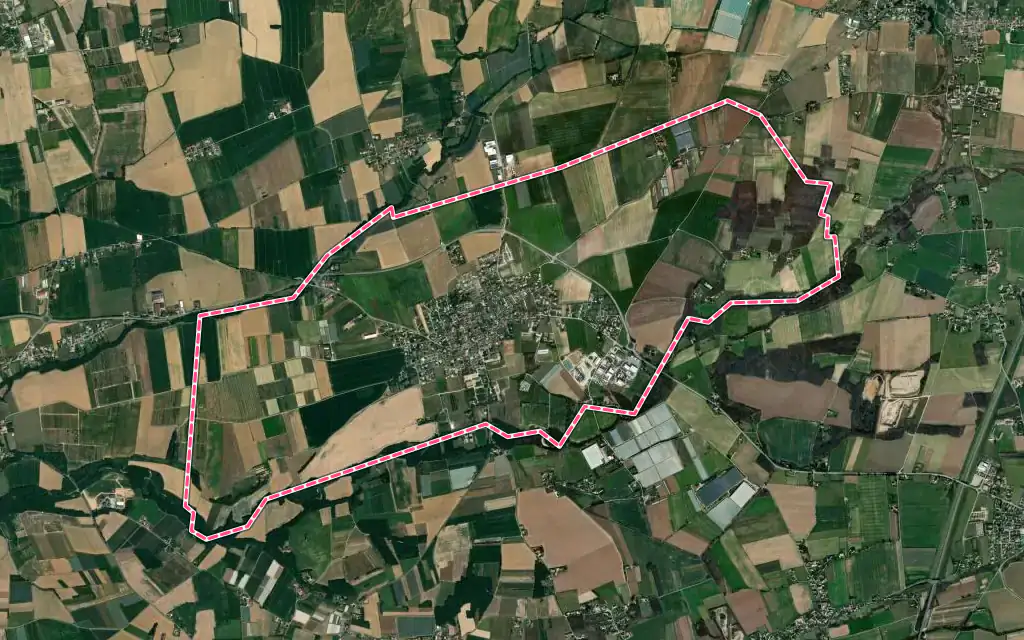 Vue satellite de Jarcieu avec ses contours administratifs