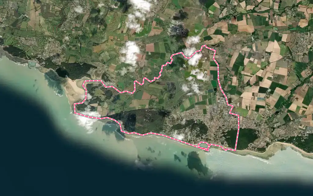 Vue satellite de Jard-sur-Mer avec ses contours administratifs