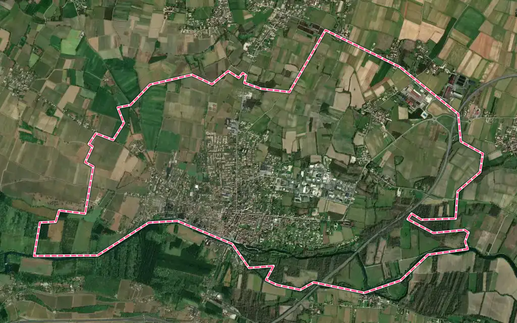 Vue satellite de Jarnac avec ses contours administratifs