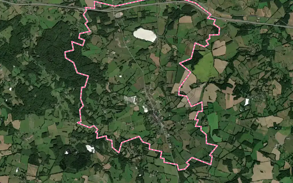 Vue satellite de Jarnages avec ses contours administratifs