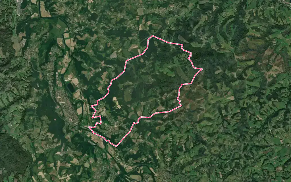 Vue satellite de Jatxou avec ses contours administratifs