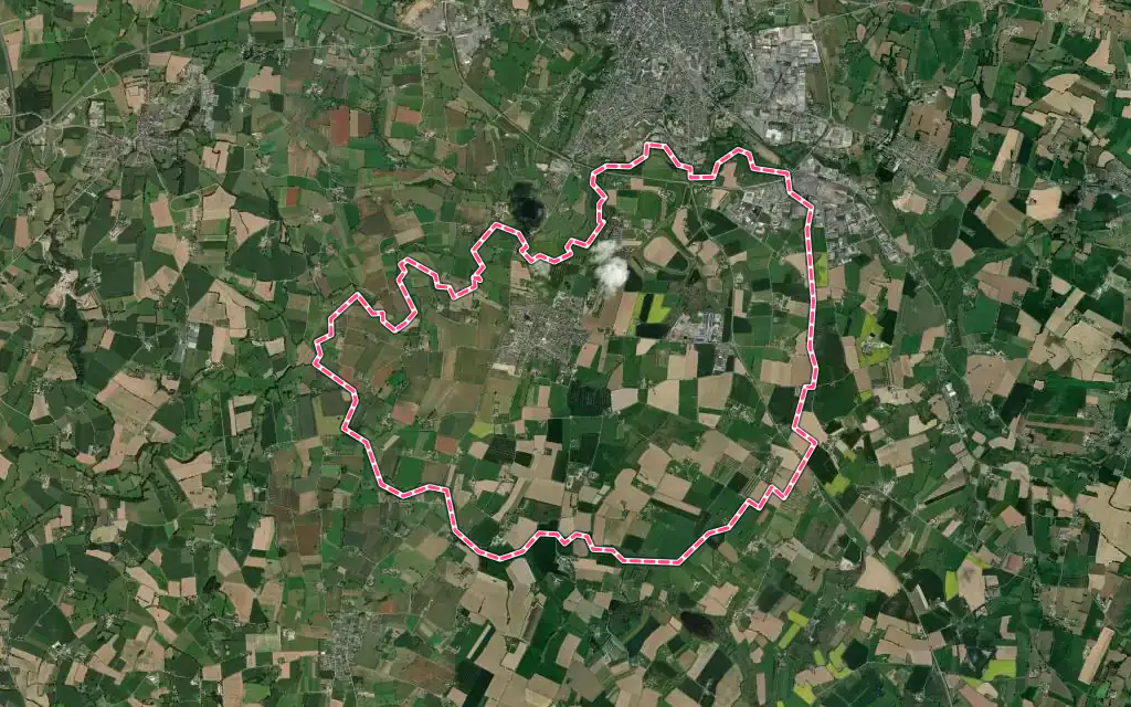Vue satellite de Javené avec ses contours administratifs