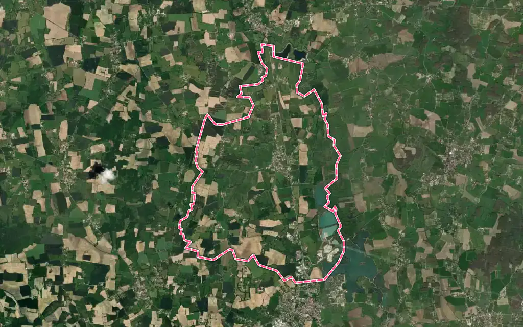 Vue satellite de Jayat avec ses contours administratifs