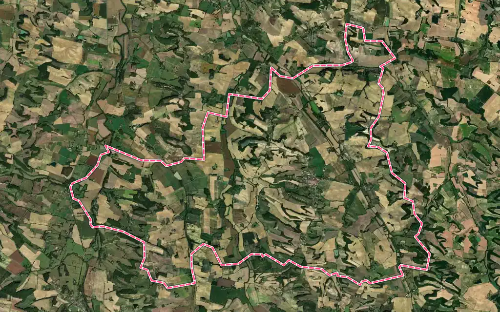 Vue satellite de Jegun avec ses contours administratifs