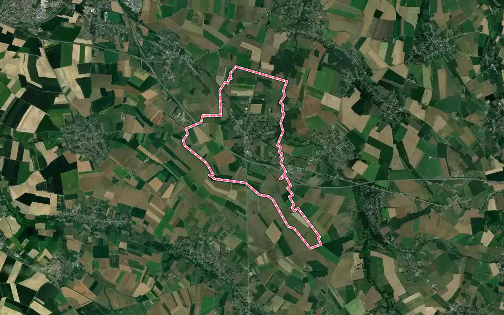 Vue satellite de Jenlain avec ses contours administratifs