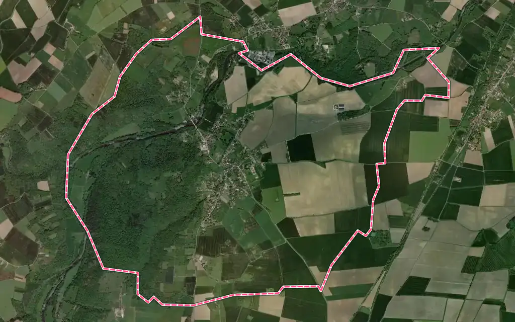 Vue satellite de Jenzat avec ses contours administratifs