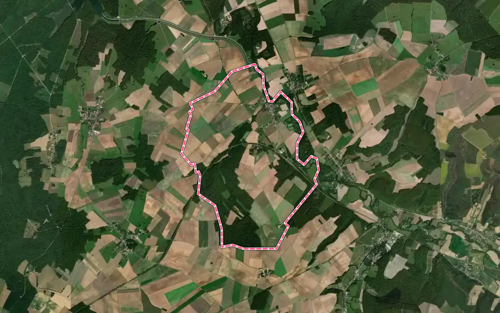 Vue satellite de Jessains avec ses contours administratifs
