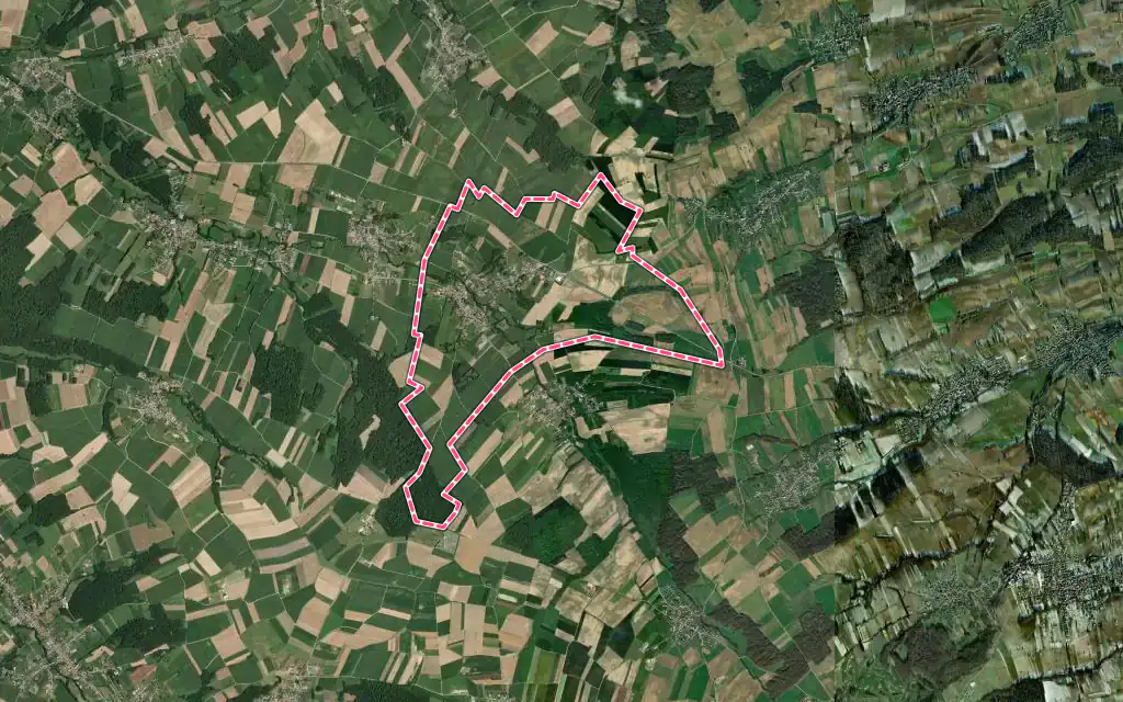 Vue satellite de Jettingen avec ses contours administratifs
